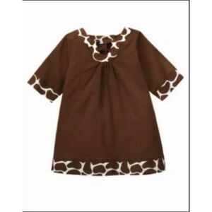 Gymboree brown white giraffe animal print tunic top dress coverup swim beach 2T